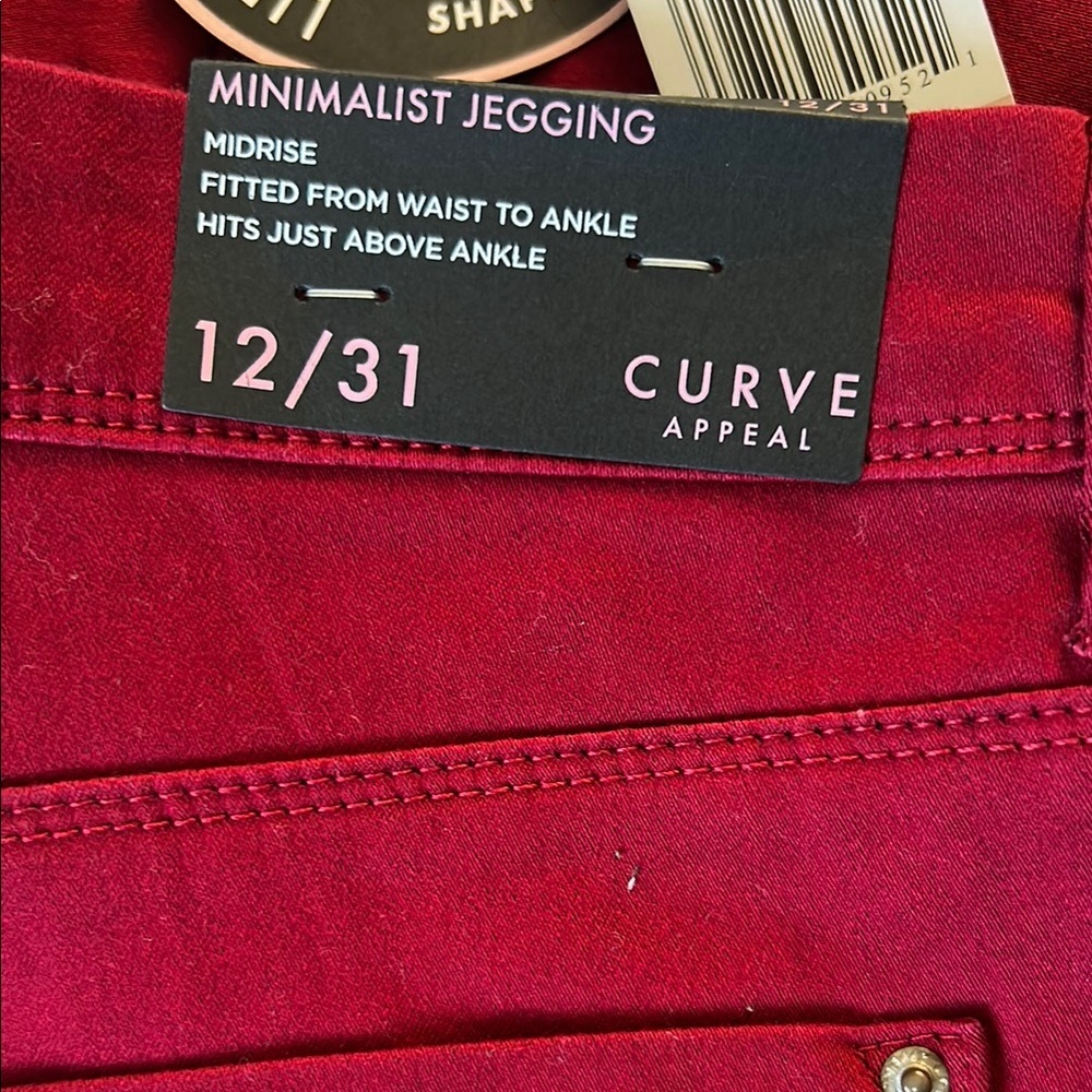 Wine Curve Appeal Slim Fit Pants Vibrant Style - Picture 2 of 4